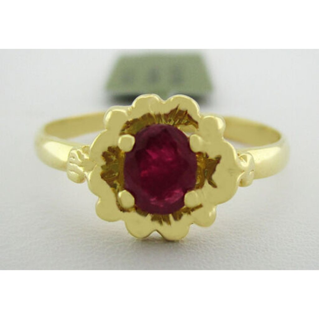 Genuine 0.63 Cts Ruby Ring 14k Yellow Gold